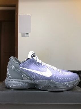 Nike Men’s Purple and Gray Basketball Shoes with White Swoosh